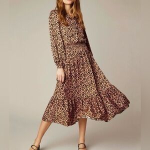 NWT Tucker Juliette silk leopard anima cheetah print Dress XS